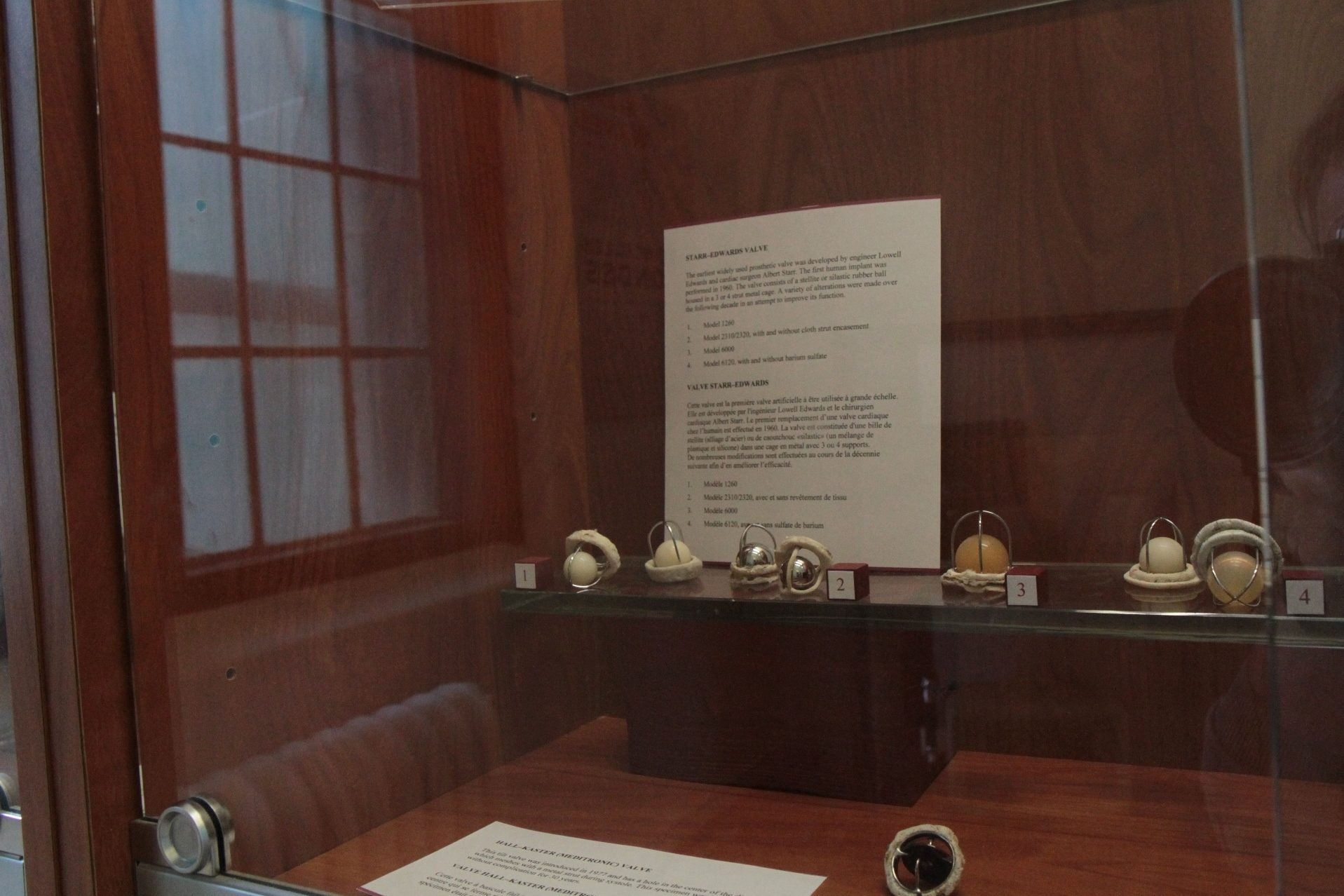 Starr-Edwards prosthetic heart valves, Maude Abbott Medical Museum, Stratchona Building, McGill University, Montreal - 01.JPG